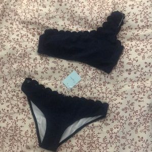 Navy one strap bikini